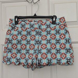 Crown & Ivy Shelby Shorts Women's Sz 6 Scalloped Hem Multicolor 4 Pocket